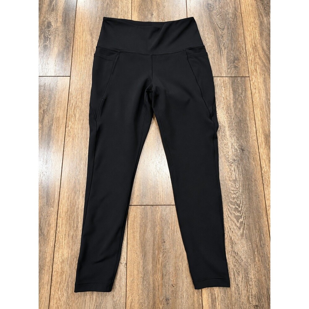 Danskin Womens Black High Rise Leggings M Stretch Yoga Workout Pants Pockets